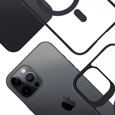 11. Etui 3mk Satin Armor MagCase z MagSafe na iPhone 12 Pro Max - przezroczyste z czarną ramką