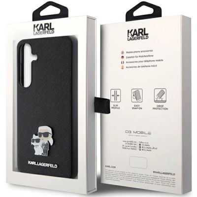 8. Etui Karl Lagerfeld Saffiano Karl&Choupette Metal Pin na Samsung Galaxy S24+ - czarne