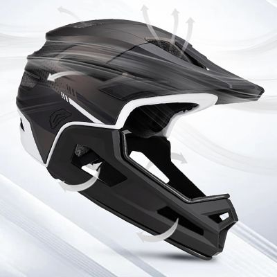 11. Kask rowerowy fullface Wozinsky z odpinanym daszkiem lekki 57-62 cm - czarny