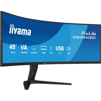 2. iiyama ProLite XCB4994DQSU-B1 monitor komputerowy 124,5 cm (49") 5120 x 1440 px Dual QHD LCD Czarny