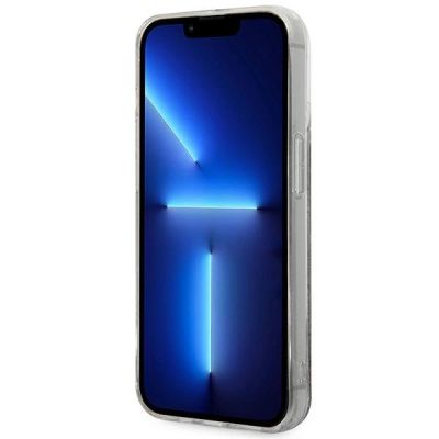 5. Etui Karl Lagerfeld Liquid Glitter Monogram na iPhone 14 Pro Max - srebrne