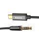 3. Baseus kabel audio stereo przejściówka AUX 3,5 mm mini jack - USB Typ C do telefonu tabletu 120cm czarny (CAM01-01)