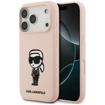 Etui Karl Lagerfeld Silicone Karl Sketch & Logo MagSafe na iPhone 17 Pro Max - różowe