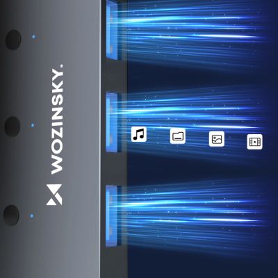 5. Hub USB-A Wozinsky WHS080YSS 4 x USB-A 3.0 z indywidualnymi włącznikami, aluminiowy, z kablem 15 cm - szary