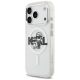 2. Etui Karl Lagerfeld IML Glitter Karl & Choupette Sketch Logo MagSafe na iPhone 17 Pro - przezroczyste