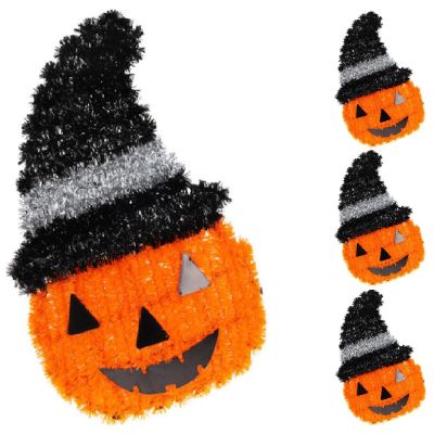 3. FIGURKA DEKORACYJNA DYNIA 35CM HALLOWEEN BIAŁY PASEK
