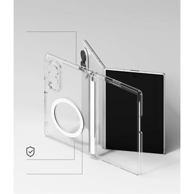 6. Etui Ringke Fusion Flap Magnetic MagSafe na Samsung Galaxy Z Fold 8 - przezroczyste