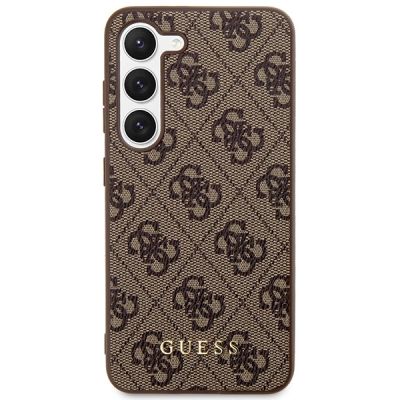 3. Etui Guess 4G Metal Gold Logo na Samsung Galaxy S23 - brązowe
