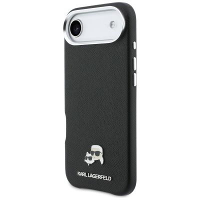 2. Etui Karl Lagerfeld Karl & Choupette Head Pins Saffiano MagSafe na iPhone Air - czarne