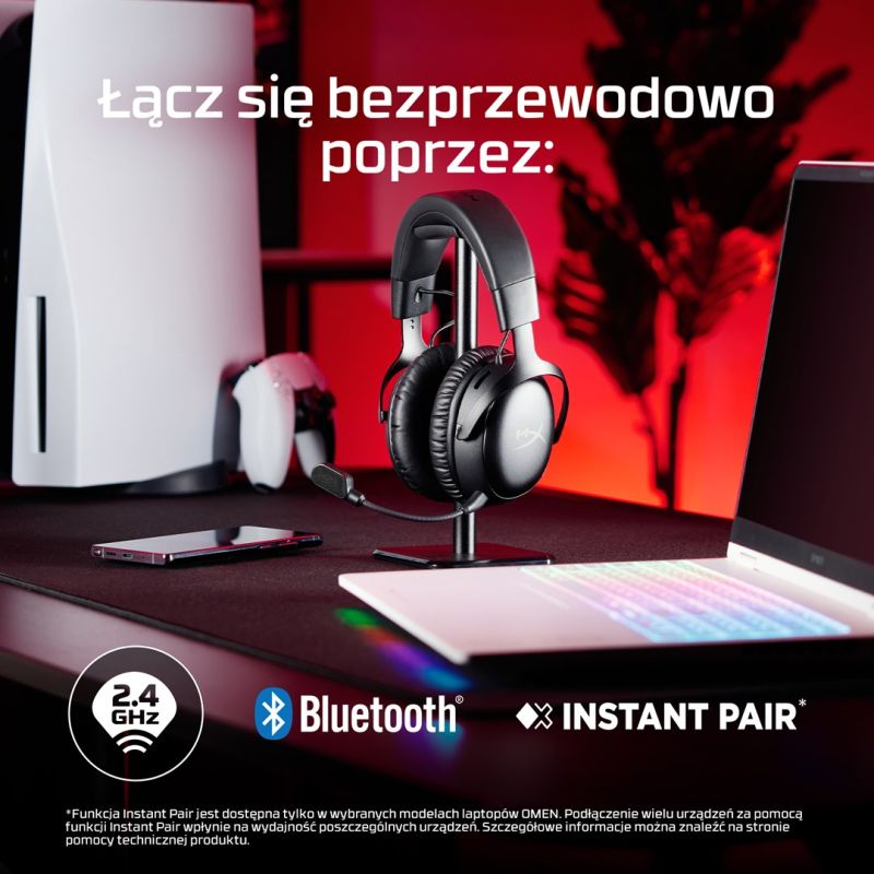 136. HyperX Cloud III Wireless – bezprzewodowy zestaw słuchawkowy do gier (czarno-czerwony)
