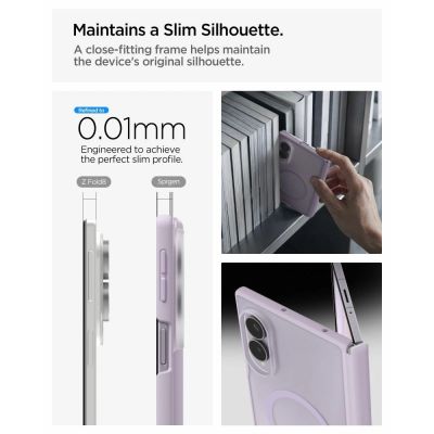 10. Etui Spigen AirSkin Zero MagFit na Samsung Galaxy Z Fold 8 - jasnofioletowy matowy