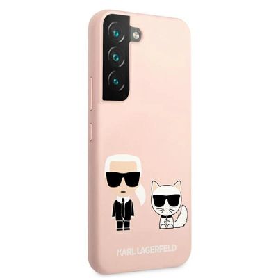 4. Etui Karl Lagerfeld Silicone Ikonik Karl&Choupette na Samsung Galaxy S22+ - jasnoróżowe