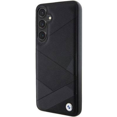 2. Etui BMW Signature Leather Crossing Lines Pattern na Samsung Galaxy S24 - czarne