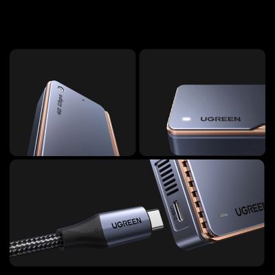 6. Obudowa Ugreen D703 na dysk USB4 40Gb/s M.2 NVMe SSD z chłodzeniem aktywnym - szara