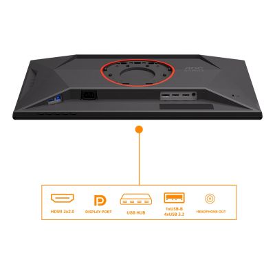 5. AOC G4 25G4KUR monitor komputerowy 62,2 cm (24.5") 1920 x 1080 px Full HD LED Czarny, Czerwony