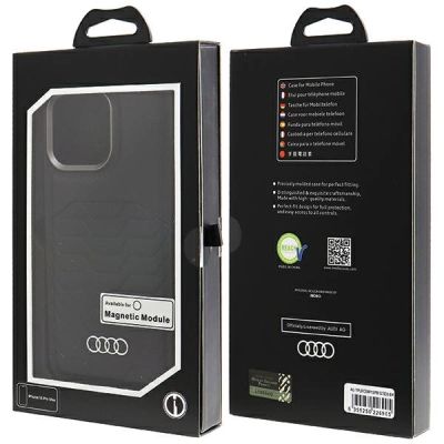 7. Etui Audi Synthetic Leather z MagSafe na iPhone 15 Pro Max - czarne