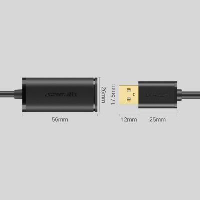 9. Ugreen kabel aktywny przedłużacz USB 2.0 480 Mbps 10 m czarny (US121 10321)