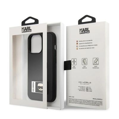 8. Etui Karl Lagerfeld Ikonik Patch na iPhone 13 Pro Max - czarne