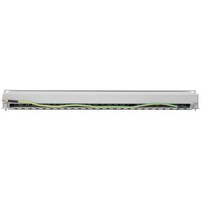4. INTELLINET 24-Port Cat6a Patchpanel FTP 1HE  grau