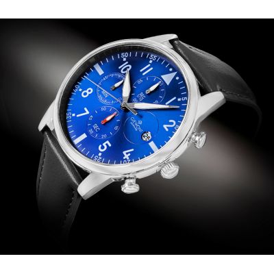 2. Zegarek Męski Giewont Chronograph Sapphire Czarno Niebieski GW5630-A3