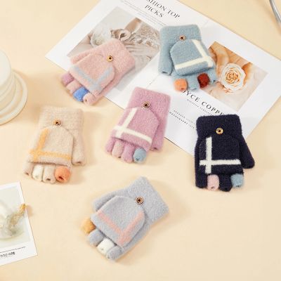 2. Rękawiczki zimowe do telefonu mitenki damskie / dziecięce - szare