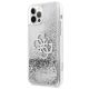 2. Etui Guess 4G Big Liquid Glitter na iPhone 12 Pro Max - srebrne