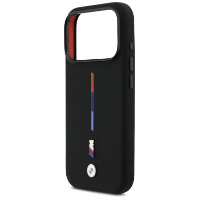 6. Etui BMW M Silicon Tricolor Line MagSafe na iPhone 17 Pro - czarne