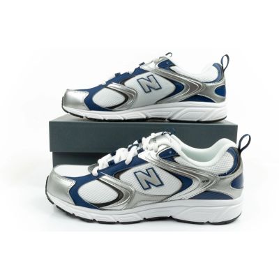 10. New Balance 408  buty sportowe męskie sneakersy modne wygodne białe srebrne