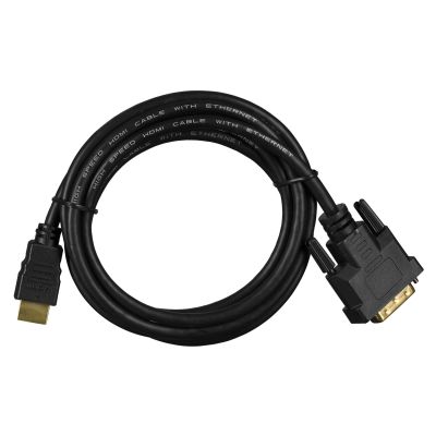 2. Kabel Lanberg CA-HDDV-20CU-0018-BK (HDMI M - DVI-D (24+1) M; 1,8m; kolor czarny)