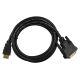 2. Kabel Lanberg CA-HDDV-20CU-0018-BK (HDMI M - DVI-D (24+1) M; 1,8m; kolor czarny)