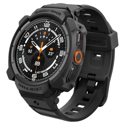 Pasek z obudową Spigen Rugged Armor Pro na Samsung Galaxy Watch Ultra 2 2026 47 mm - czarny matowy