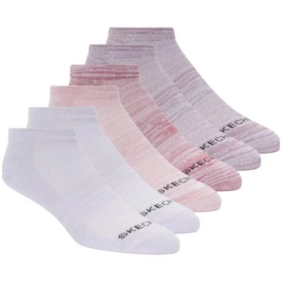 Skechers 6pk Womens Non Terry Low Cut Socks S108498-PNK Różowe 36-40