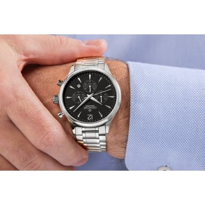 4. Zegarek Męski Giewont Chronograph Sapphire Srebrny GW6310-B2
