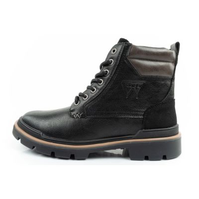 2. Wrangler Nevada buty męskie sztyblety trzewiki eleganckie modne sznurowane czarne