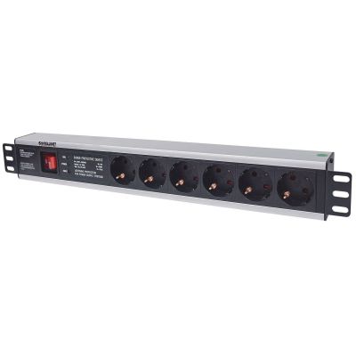 5. Intellinet 713962 rozdzielacz zasilania PDU 6 x gniazdo sieciowe 1.5U Czarny