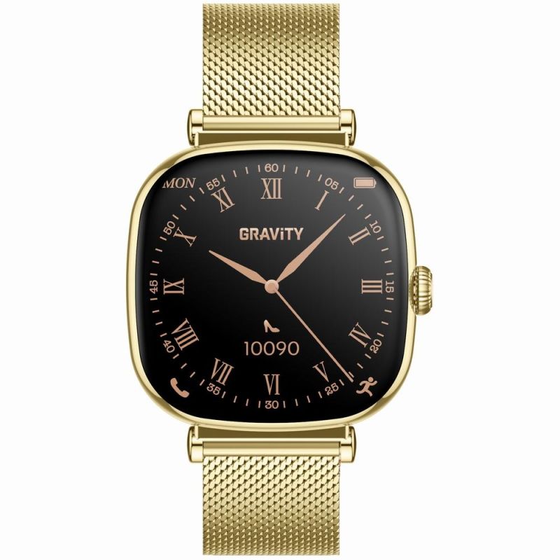 7. Smartwatch Gravity Złoty Bransoleta + Pasek GT32-1