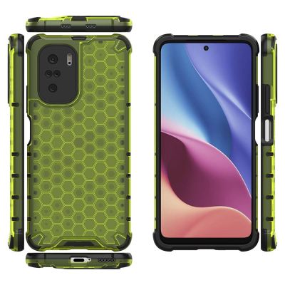 2. Honeycomb etui pancerny pokrowiec z żelową ramką Xiaomi Redmi K40 Pro+ / K40 Pro / K40 / Poco F3 zielony