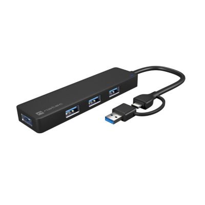 2. NATEC HUB USB-C 3.0 MAYFLY 4-PORTY + ADAPTER USB-A NHU-2023