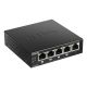 2. D-Link DGS-1005P/E łącza sieciowe Nie zarządzany Gigabit Ethernet (10/100/1000) Obsługa PoE Czarny