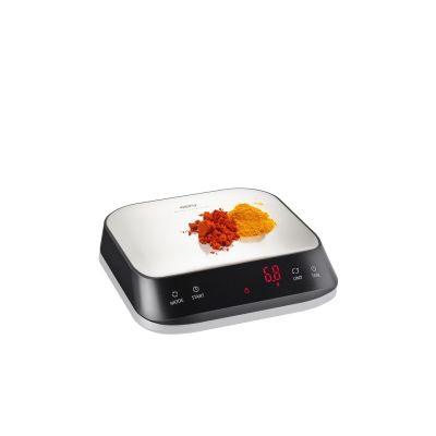 6. Elektroniczna waga kuchenna GEFU PREZISO czarna, stal nierdzewna, Blat prostokąt