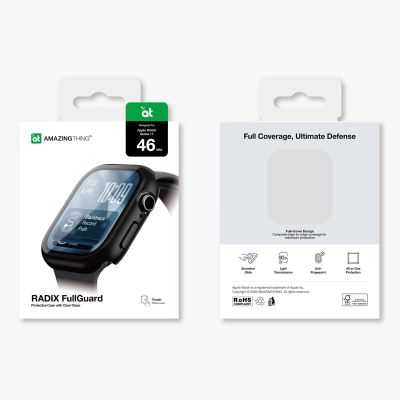 11. Szkło ochronne AMAZINGTHING Radix z etui na Apple Watch Series 11 46 mm - czarne