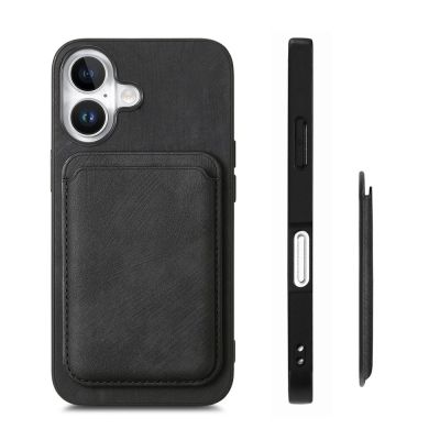 5. Etui na iPhone 17 ze skóry syntetycznej z odpinanym uchwytem na karty kompatybilne z MagSafe - czarne