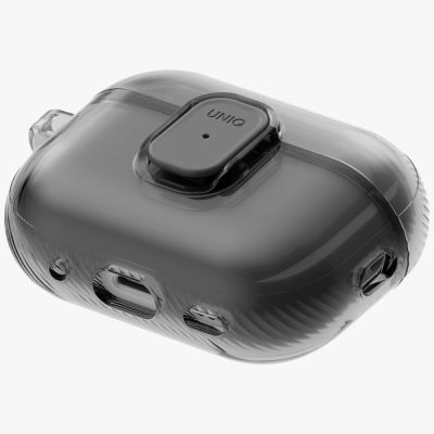 5. Etui UNIQ Glase Pro na AirPods Pro 3 Lock Case - przezroczysto-czarne