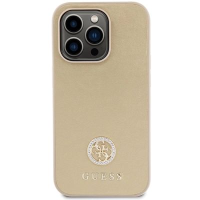3. Etui Guess Strass Metal Logo do iPhone 15 Pro Max - złote