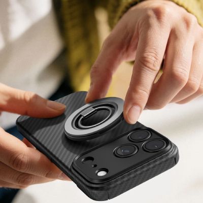 10. Etui AMAZINGTHING Titan Max Lens na iPhone 18 Pro Max z włókna aramidowego z osłoną aparatu kompatybilne z MagSafe - czarne