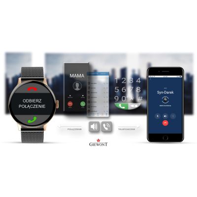 6. Smartwatch Damski GIEWONT Różowe Złoto Czarny GW330-4