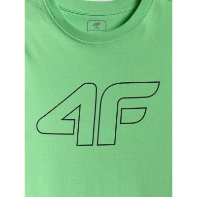 5. T-shirt regular z nadrukiem chłopięcy 4F 4FJRSS26TTSHM3599-10S