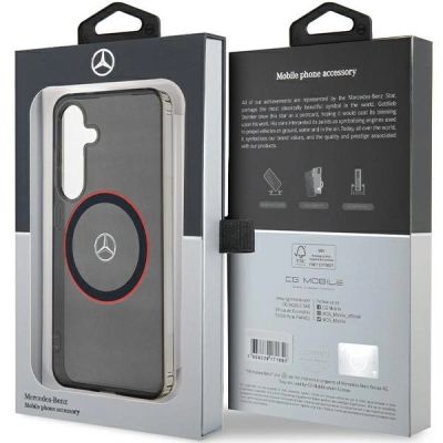 8. Etui Mercedes Double Layer W Red MagSafe na Samsung Galaxy S24 - czarne