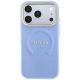 3. Etui Guess Saffiano Peony & Ring MagSafe na iPhone 17 Pro Max / 18 Pro Max - jasnoniebieskie