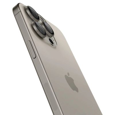 4. Osłona aparatu Spigen Optik.tR EZ Fit Camera Protector na iPhone 14 Pro / Pro Max / 15 Pro / Pro Max - tytan naturalny 2 szt.